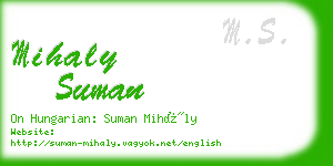 mihaly suman business card